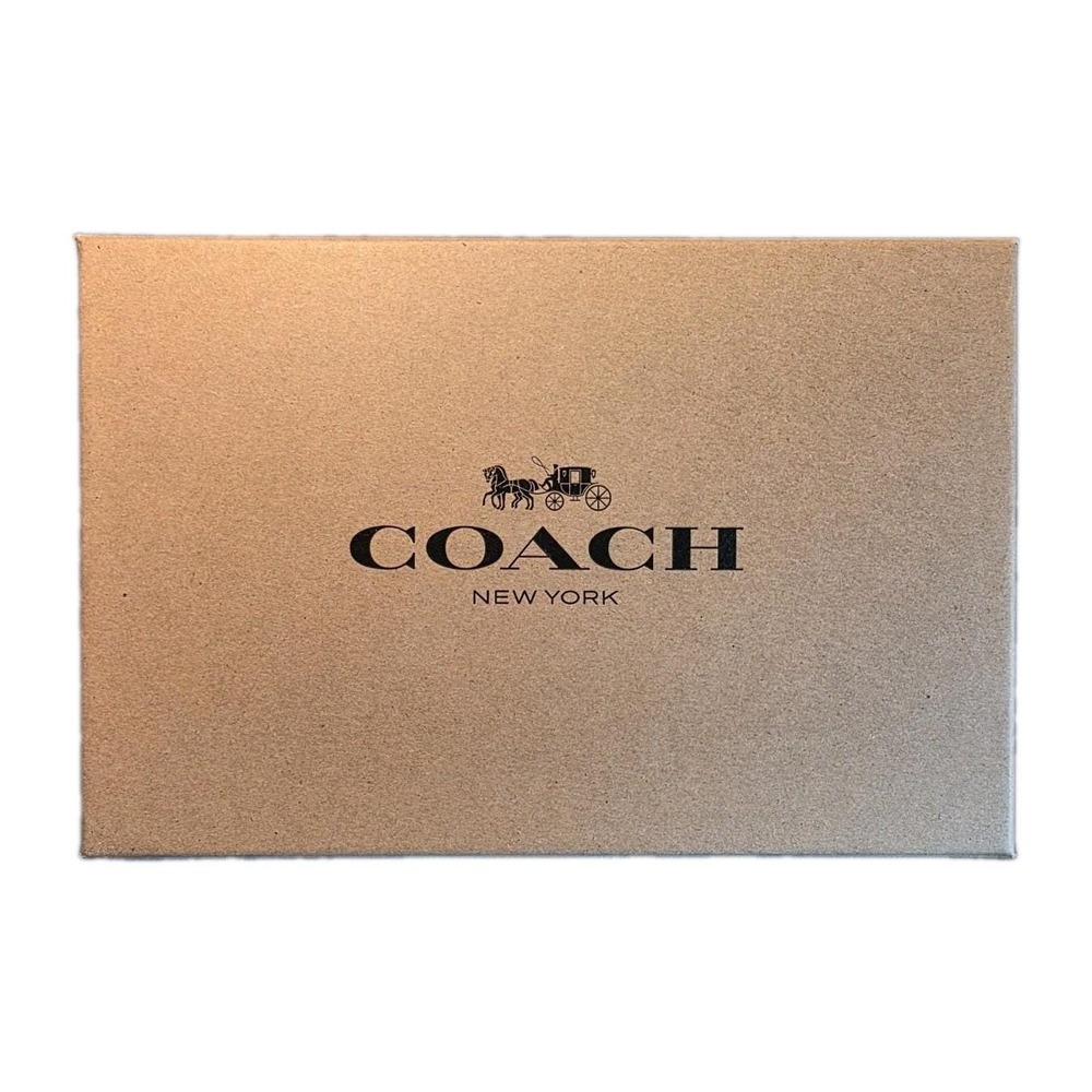 COACH F64118 Men's Black Leather Wallet ID Case Key Fob Gift Set New in Box